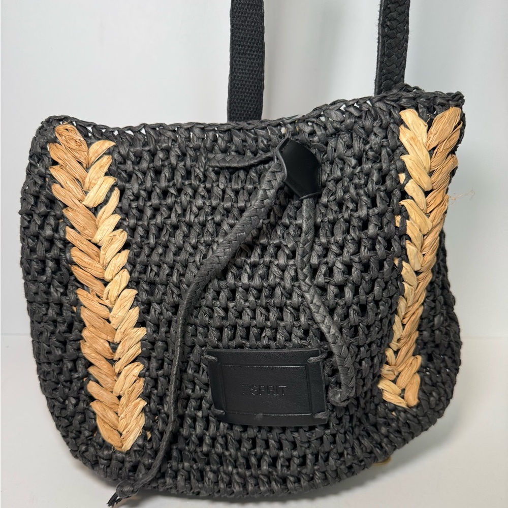 vintage Esprit woven straw/raffia shoulder bag